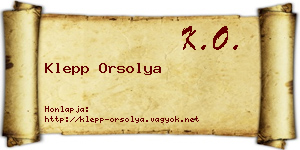 Klepp Orsolya névjegykártya