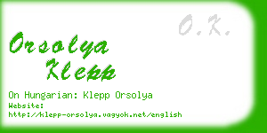 orsolya klepp business card